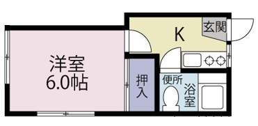 107、207号室間取り